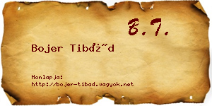 Bojer Tibád névjegykártya